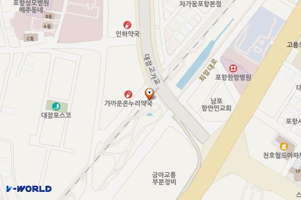 대잠고가 하부 화장실 위치 지도 — 경상북도 포항시 남구 대이로 1번길 37
