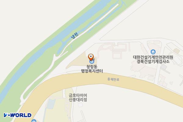 청림동행정복지센터 위치 지도 — 경상북도 포항시 남구 신항로 10(청림동 행정복지센터)