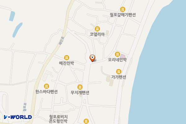 월포해수욕장 북부화장실 위치 지도 — 경상북도 포항시 북구 청하면 해안로2394번길