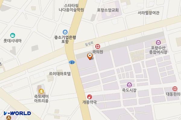 죽도시장 곰탕골목 화장실 위치 지도 — 경상북도 포항시 북구 죽도시장3길 9-6