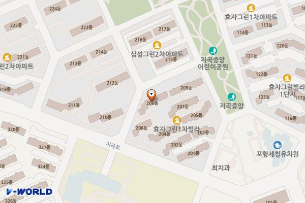 지곡다 어린이공원 화장실 위치 지도 — 경상북도 포항시 남구 지곡로 278