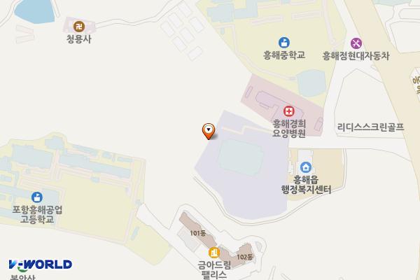 흥해실내체육관 화장실 위치 지도 — 경상북도 포항시 북구 흥해읍 동해대로 1513 2-1