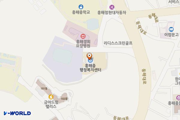 흥해읍행정복지센터 위치 지도 — 경상북도 포항시 북구 흥해읍 동해대로 1511