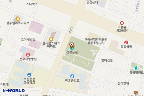 장량근린공원 위치 지도 — 경상북도 포항시 북구 법원로 136