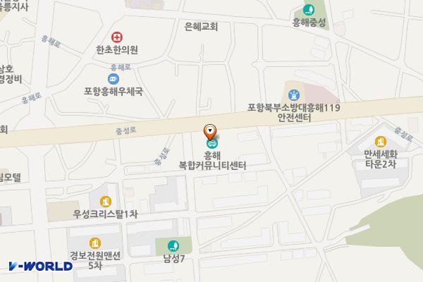 흥해복합커뮤니티센터 화장실 위치 지도 — 경상북도 포항시 북구 흥해읍 중성로 52