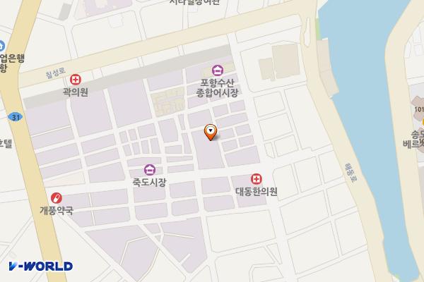 죽도시장 상인교육장 화장실 위치 지도 — 경상북도 포항시 북구 죽도시장11길 3