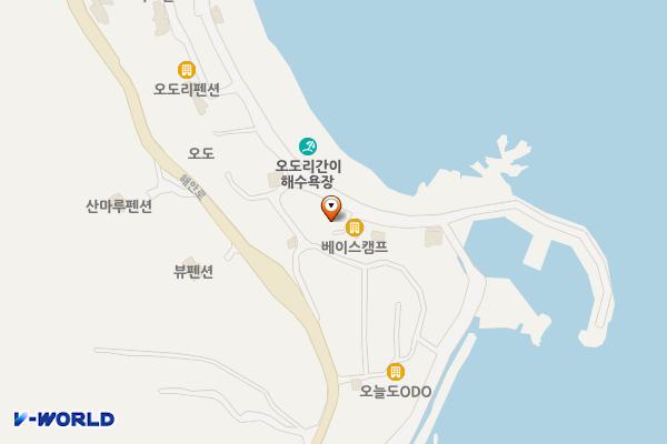 오도1리 위치 지도 — 경상북도 포항시 북구 흥해읍 해안로1732번길 50-2