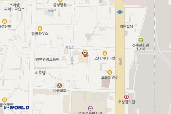 황오동 행정복지센터 위치 지도 — 경상북도 경주시 북성로 130