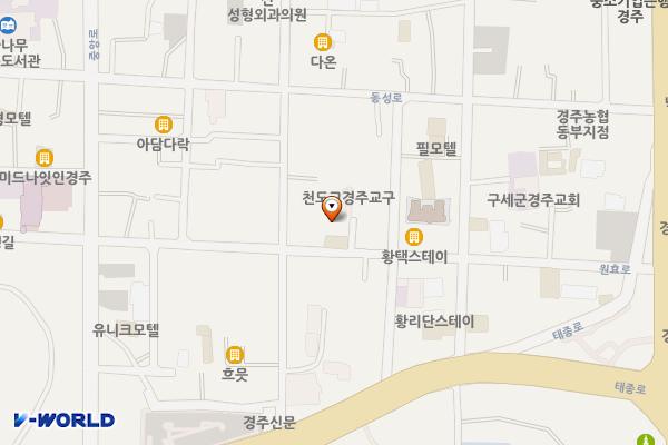 중심상가 공영주차장 화장실 위치 지도 — 경상북도 경주시 원효로 121-1