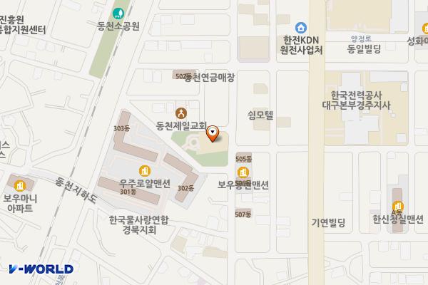 동천동 행정복지센터 2층 화장실 위치 지도 — 경상북도 경주시 대안길 45