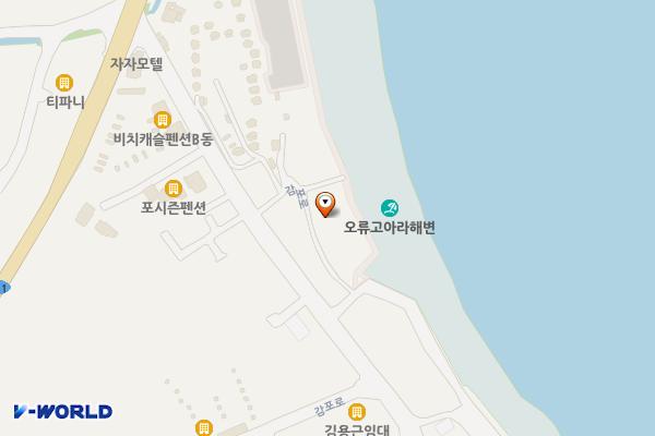 오류해수욕장 솔밭 화장실 위치 지도 — 경상북도 경주시 감포읍 감포로 382-17