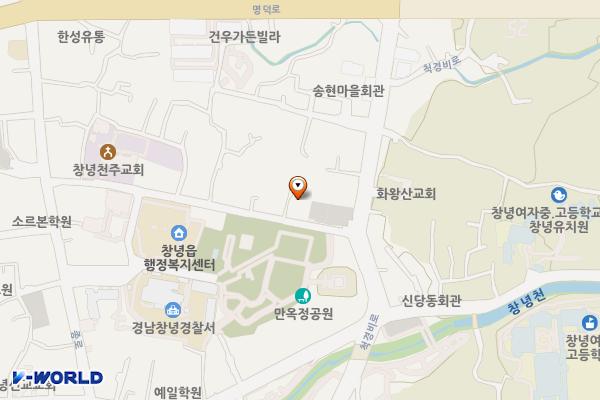 만옥정공원 공영주차장 위치 지도 — 경상남도 창녕군 창녕읍 만옥정길 25