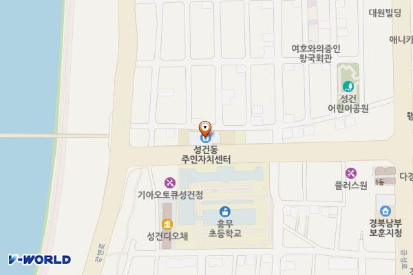 성건동 주민자치센터 2층 화장실 위치 지도 — 경상북도 경주시 북문로 15