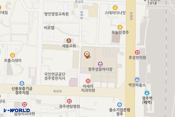 성동시장 화장실 위치 지도 — 경상북도 경주시 북정로 50