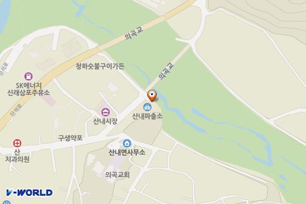 산내 의곡1리(파출소 옆) 화장실 위치 지도 — 경상북도 경주시 산내면 의곡리 591-40