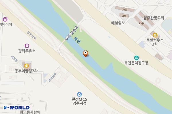 강변테니스장 화장실 위치 지도 — 경상북도 경주시 동천동 733-1
