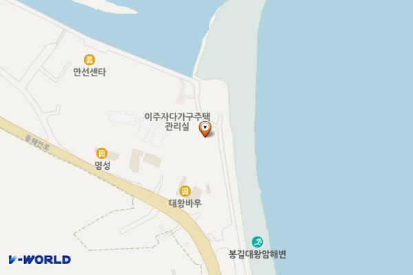 봉길해수욕장 북쪽 화장실 위치 지도 — 경상북도 경주시 문무대왕면 봉길해안길 49