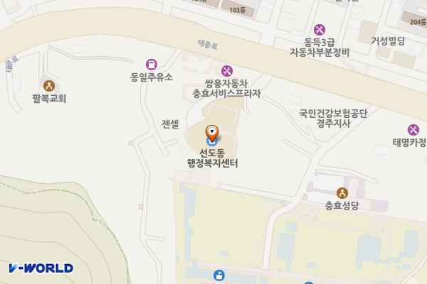 선도동 행정복지센터 2층 화장실 위치 지도 — 경상북도 경주시 태종로 416