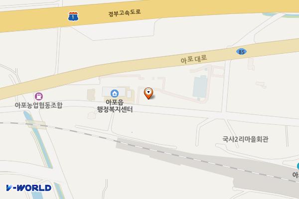 아포읍복지관 2층화장실 위치 지도 — 경상북도 김천시 아포읍 국사길 75 (국사리, 아포읍복지센터)
