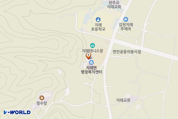 김천시 지례면사무소 화장실 위치 지도 — 경상북도 김천시 지례면 상부길 101 (교리, 지례면사무소)