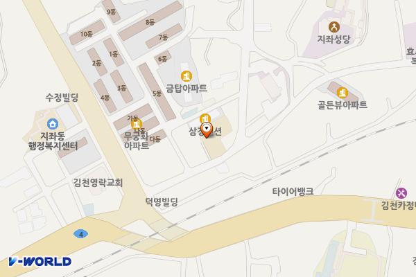 치매안심센터 화장실(2층) 위치 지도 — 경상북도 김천시 체육공원길 21 (지좌동, 치매안심센터)