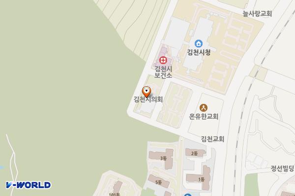 김천시의회 3층 위치 지도 — 경상북도 김천시 시청1길 223, 김천시의회 (신음동)