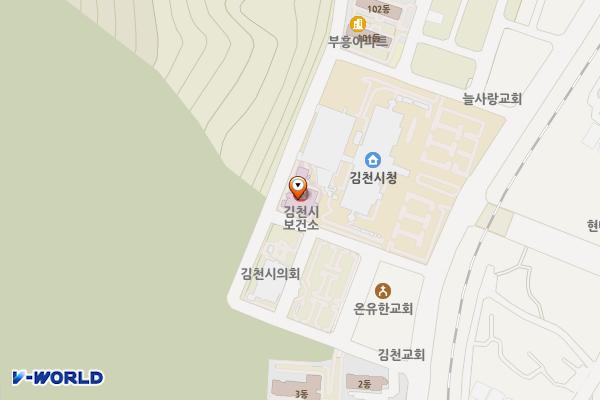 김천시 보건소2층 화장실 위치 지도 — 경상북도 김천시 시청1길 221, 김천시보건소 2층 (신음동)