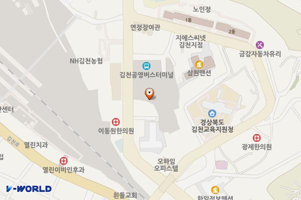 김천공용버스터미널 위치 지도 — 경상북도 김천시 자산로 152-8