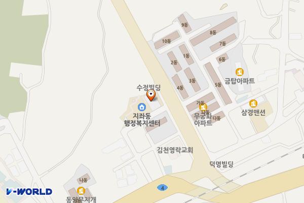 지좌동행정복지센터 (2층) 위치 지도 — 경상북도 김천시 영남대로 1940 (지좌동, 지좌동 주민센타)