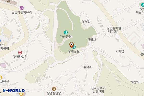성내공원화장실 위치 지도 — 경상북도 김천시 성내동 120-6