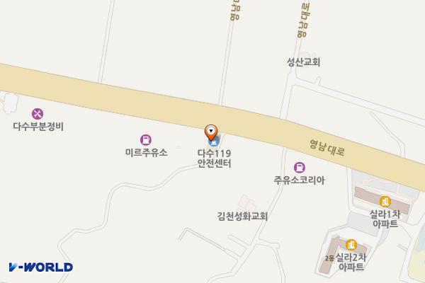 김천소방서(다수119안전센터) 위치 지도 — 경상북도 김천시 영남대로 1246 (다수동, 김천소방서)