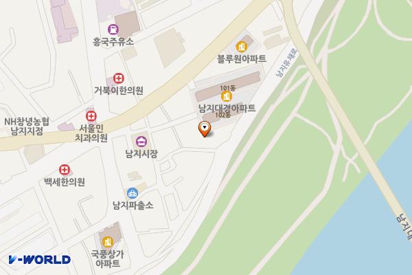대경아파트아파트 앞 노상주차장 위치 지도 — 경상남도 창녕군 남지읍 본동길 15-2