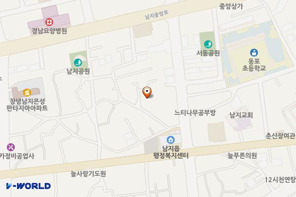 남지읍사무소 뒤(삭제) 위치 지도 — 경상남도 창녕군 남지읍 백암길 10-4