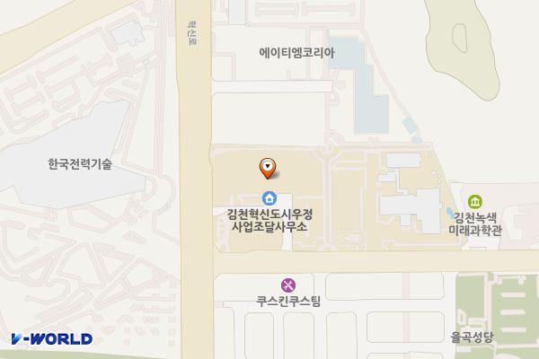 우정사업조달센터(일반화장실) 위치 지도 — 경상북도 김천시 혁신로 274 우정사업조달센터