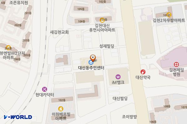 대신동주민센터 2층 화장실 위치 지도 — 경상북도 김천시 신양1길 22 (신음동, 대신동주민센터)
