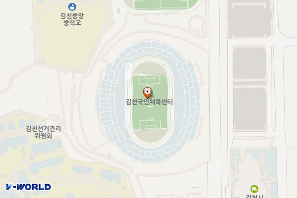 김천실내수영장 1층 위치 지도 — 경상북도 김천시 운동장길 1, 김천종합스포츠타운 1층 (삼락동)