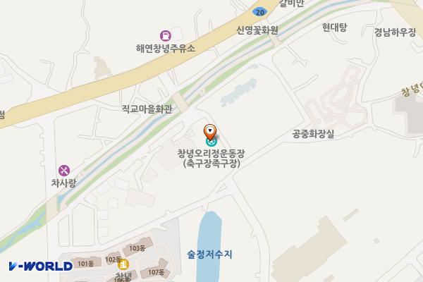 구 공설운동장 주차장 위치 지도 — 경상남도 창녕군 창녕읍 조산1길 15-38