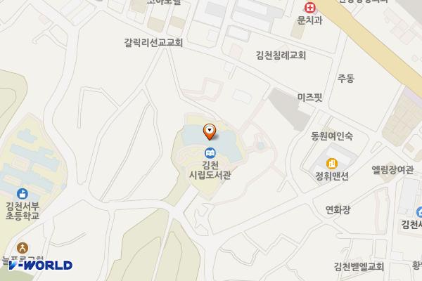 시립도서관3층 화장실 위치 지도 — 경상북도 김천시 평화순환길111
