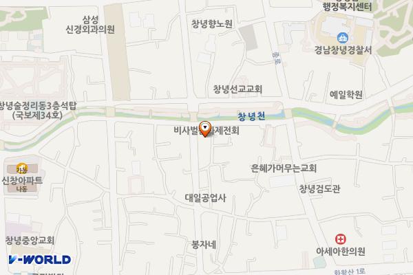 교하새길 주차장 위치 지도 — 경상남도 창녕군 창녕읍 교하리 205-1