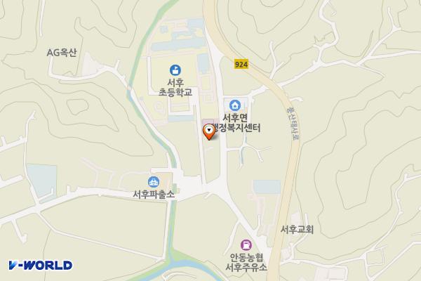 서후면주민복지회관 위치 지도 — 경상북도 안동시 서후면 서후중앙길 17