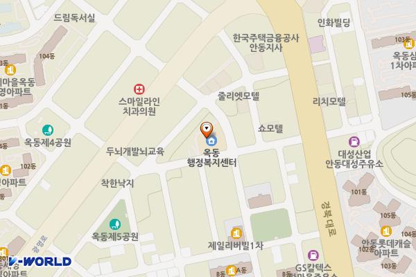 옥동행정복지센터 위치 지도 — 경상북도 안동시 옥동3길 27