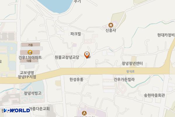 송현마을 공동주차장 (원불교 근처) 위치 지도 — 경상남도 창녕군 창녕읍 송현리 156