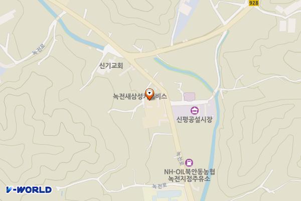 녹전면행정복지센터 위치 지도 — 경상북도 안동시 녹전면 녹전로 713