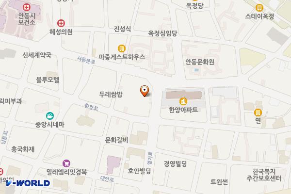 웅부공원공영주차장 위치 지도 — 경상북도 안동시 영가로 25