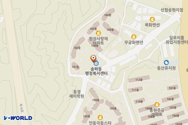 송하동행정복지센터 위치 지도 — 경상북도 안동시 송하1길 60