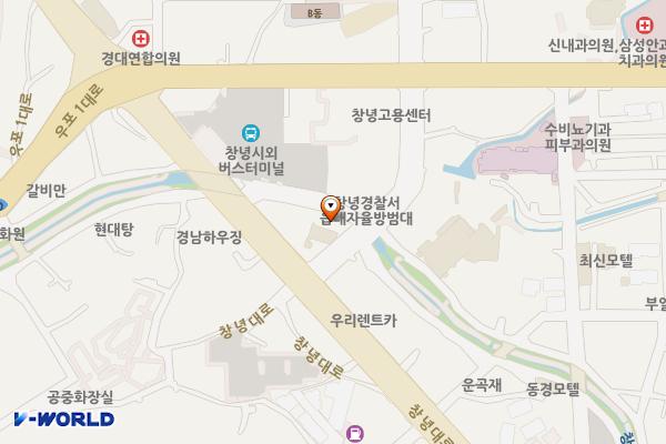 창녕 시외버스터미널 주차장 위치 지도 — 경상남도 창녕군 창녕읍 술정리 410-85
