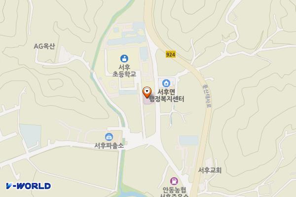 서후면보건지소 위치 지도 — 경상북도 안동시 서후면 서후중앙길 19