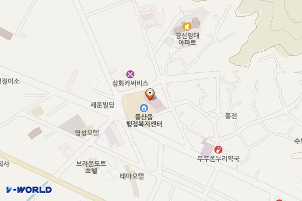 풍산읍주민자치센터 위치 지도 — 경상북도 안동시 풍산읍 풍산중앙길 99