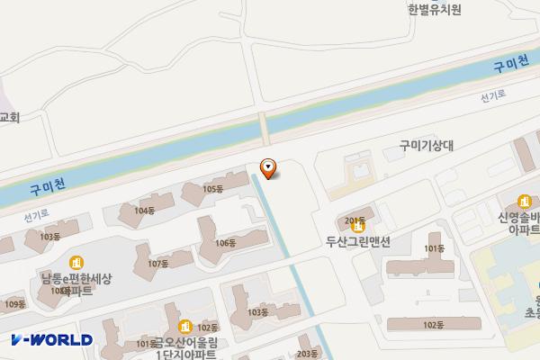 남통시설녹지 화장실 위치 지도 — 경상북도 구미시 남통동 363-54