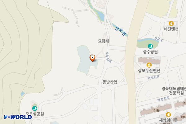 박정희대통령생가쉼터화장실 위치 지도 — 경상북도 구미시 박정희로 107(상모동)